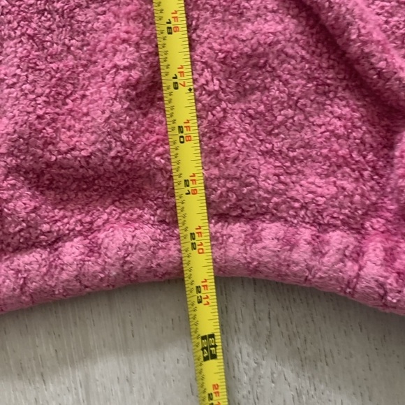 Free People Pink/Gray Fuzzy Oversized Color block Hoodie Lagenlook Sweater Sz S - Picture 9 of 12